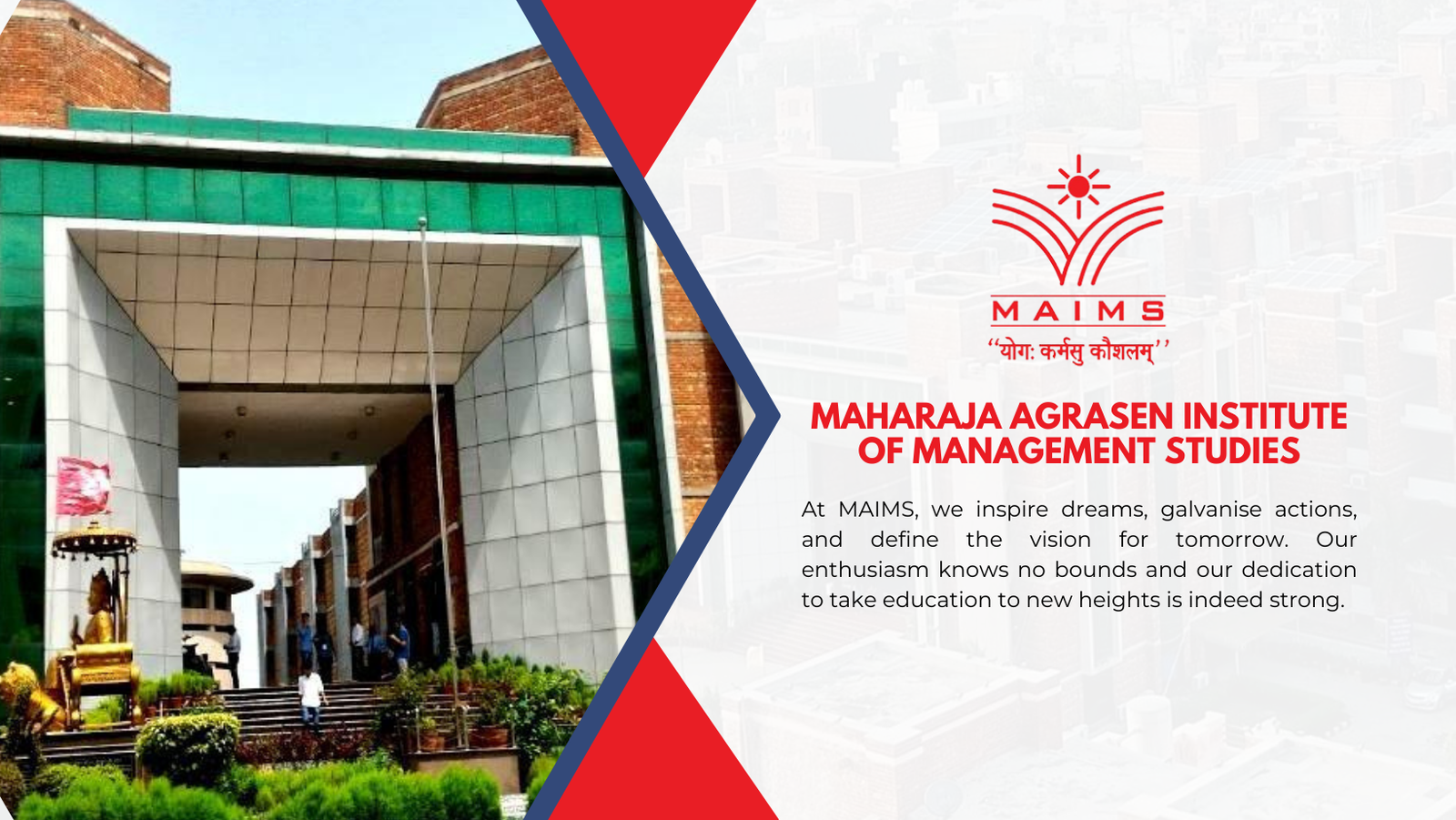 MAIMS Rohini Campus Building - Direct BBA Admission in maims 